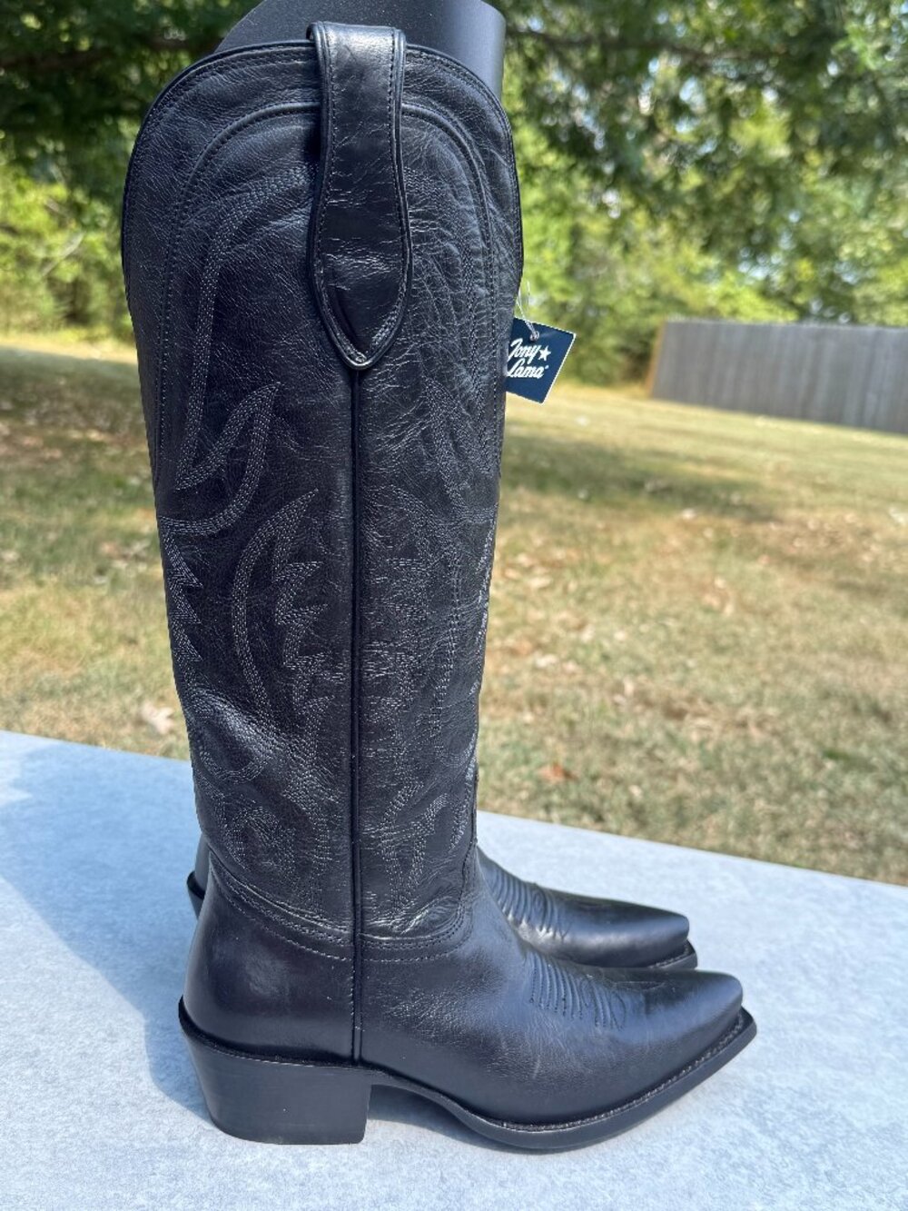 Tony Lama Womens 6B Black Leather Cowboy Boots Western Ranchcore Y2K NWT 4233